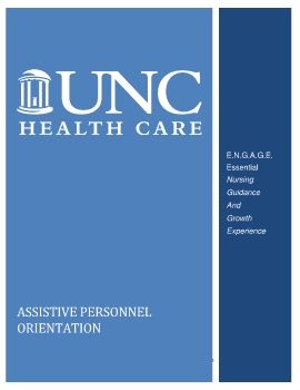 UNC MC Assistive Personnel Orientation Manual 2020