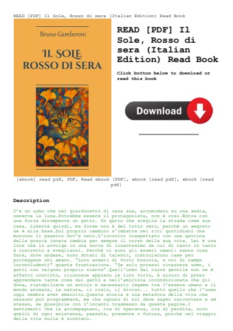 read [pdf] il sole  rosso di sera (italian edition) read book