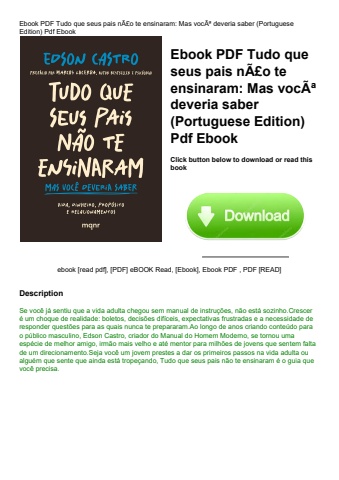ebook pdf  tudo que seus pais nãƒâ£o te ensinaram mas vocãƒâª deveria saber (portuguese edition) pdf