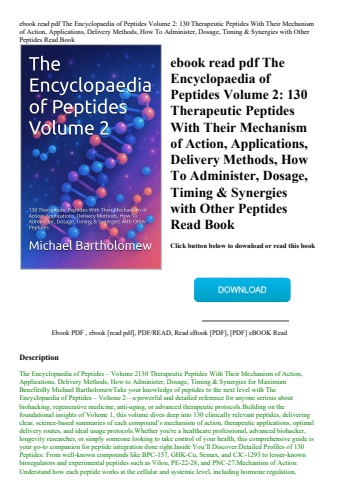 ebook read pdf the encyclopaedia of peptides volume 2 130 therapeutic peptides with their mechanism