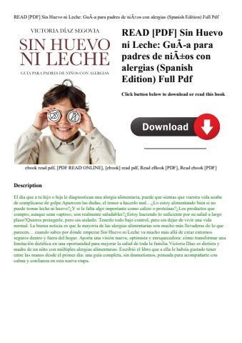 read [pdf] sin huevo ni leche guãƒâ­a para padres de niãƒâ±os con alergias (spanish edition) full pd