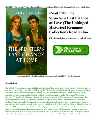 read pdf the spinster's last chance at love (the unhinged historical romance collection) read online