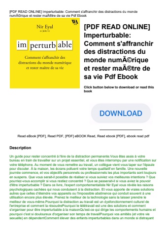 [pdf read online] imperturbable comment s'affranchir des distractions du monde numãƒâ©rique et reste