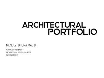 MENDEZ ARCHITECTURAL PORTFOLIO