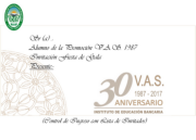 INVITACION FIESTA DE  GALA V.A.S. 87_30