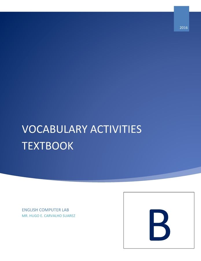 VOCABULARY ACTIVITIES TEXTBOOK