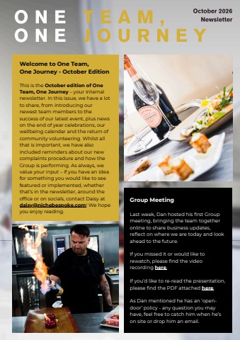 One Team, One Journey - Internal Newsletter - October 2026
