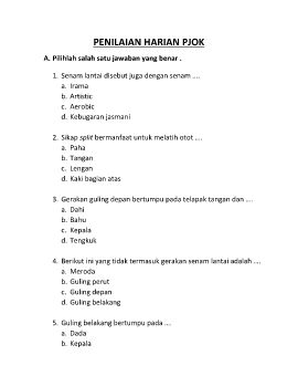 PENILAIAN HARIAN PJOK KLS 7
