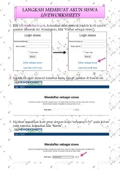 Langkah Buat Akun Siswa Liveworksheets
