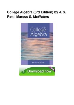 College Algebra (3rd Edition) by J. S. Ratti, Marcus S. McWaters