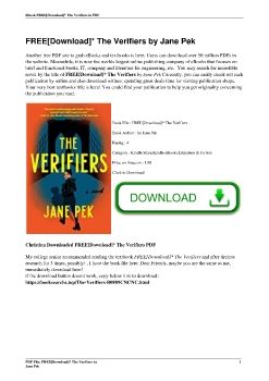 FREE[Download]* The Verifiers by Jane Pek