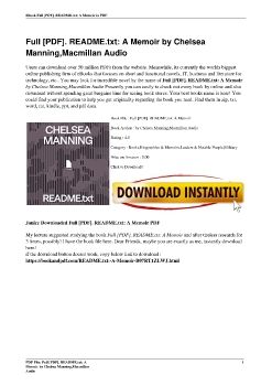 Full [PDF]. README.txt: A Memoir by Chelsea Manning,Macmillan Audio