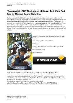 *Download@~PDF The Legend of Korra: Turf Wars Part One by Michael Dante DiMartino