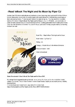 ~Read !eBook The Night and Its Moon by Piper CJ