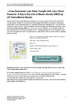 ~>Free Download- Last Week Tonight with John Oliver Presents: A Day in the Life of Marlon Bundo (HBO) by Jill Twiss,Marlon Bundo