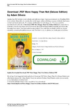 Download .PDF More Happy Than Not (Deluxe Edition) by Adam Silvera