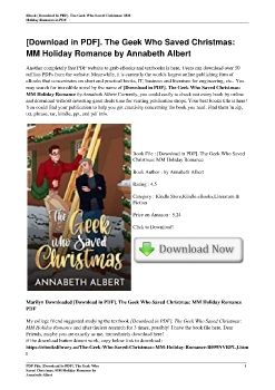 [Download in PDF]. The Geek Who Saved Christmas: MM Holiday Romance by Annabeth Albert