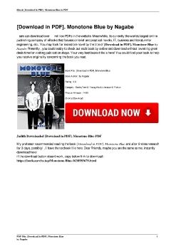 [Download in PDF]. Monotone Blue by Nagabe