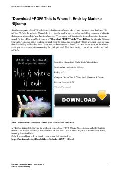 *Download ^PDF# This Is Where It Ends by Marieke Nijkamp