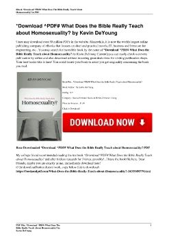 *Download ^PDF# What Does the Bible Really Teach about Homosexuality? by Kevin DeYoung