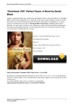 ^Download~PDF* Perfect Peace: A Novel by Daniel Black