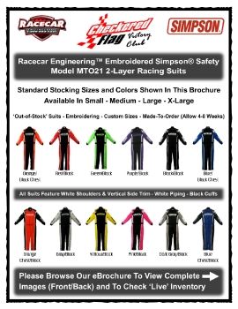 Checkered Flag Victory Club - Racecar Engineering/Simpson Racing Suit Brochure