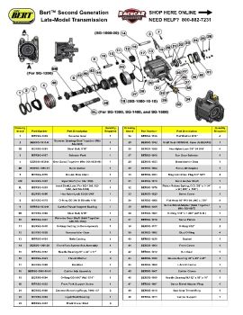 Bert Transmission - Second Generation Late-Model Internal Parts Listing Exploded View