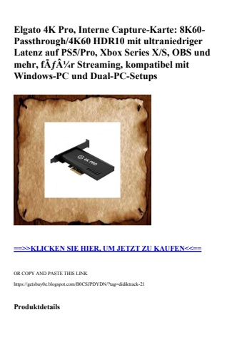 1337 elgato 4k pro  interne capture-karte  8k60-passthrough 4k60 hdr10 mit ultraniedriger latenz auf ps5