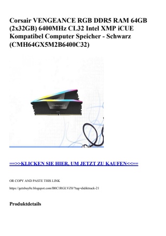 7383 corsair vengeance rgb ddr5 ram 64gb  2x32gb  6400mhz cl32 intel xmp icue kompatibel computer speich