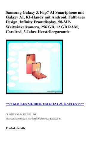6920 samsung galaxy z flip7 ai smartphone mit galaxy ai  ki-handy mit android  faltbares design  infinit