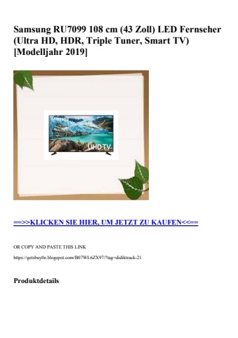 2292 samsung ru7099 108 cm  43 zoll  led fernseher  ultra hd  hdr  triple tuner  smart tv   modelljahr 2