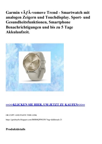 2378 garmin vãƒâ­vomove trend - smartwatch mit analogen zeigern und touchdisplay