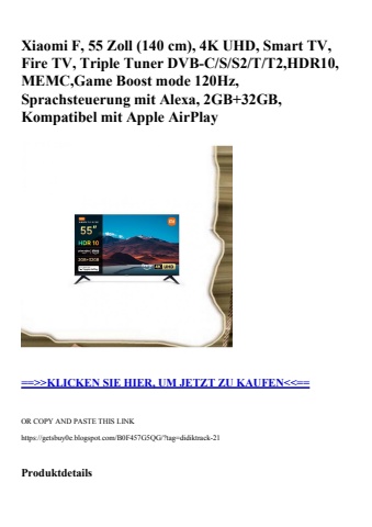 6183 xiaomi f  55 zoll  140 cm   4k uhd  smart tv  fire tv  triple tuner dvb-c s s2 t t2 hdr10  memc gam