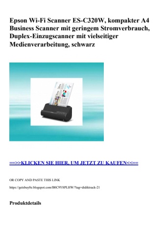 4947 epson wi-fi scanner es-c320w  kompakter a4 business scanner mit geringem stromverbrauch  duplex-ein