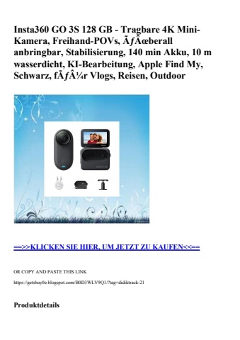 7285 insta360 go 3s 128 gb - tragbare 4k mini-kamera  freihand-povs  ãƒâœberall anbringbar  stabilisieru