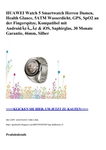 6138 huawei watch 5 smartwatch herren damen  health glance  5atm wasserdicht  gps  spo2 an der fingerspi