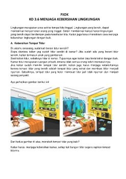 PJOK Kelas 2 Menjaga Kebersihan Kamar dan Rumah