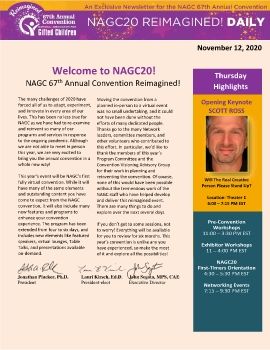 NAGC20 Reimagined! Daily - Thursday - November 12, 2020