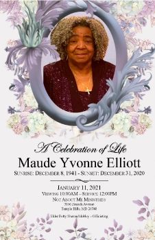 Maude Elliott Celebration of Life program 