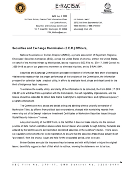 SEC Comment BDW Forms