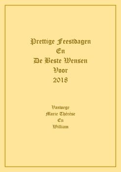 Prettige Feestdagen 2018