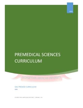 PREMEDICAL SCIENCES CURRICULUM