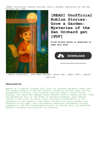 [read] unofficial roblox stories grow a garden mysteries of the zen orchard get [pdf]
