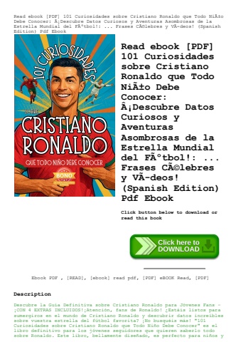 read ebook [pdf] 101 curiosidades sobre cristiano ronaldo que todo niãƒâ±o debe conocer ã‚â¡descubre
