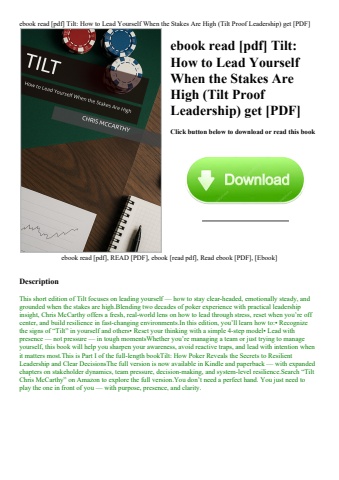 ebook read [pdf] tilt how to lead yourself when the stakes are high (tilt proof leadership) get [pdf