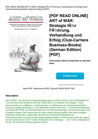 [pdf read online] art of war strategie fãƒâ¼r fãƒâ¼hrung  verhandlung und erfolg (club-carriere busi