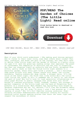 pdfread the garden of choices (the little light) read online