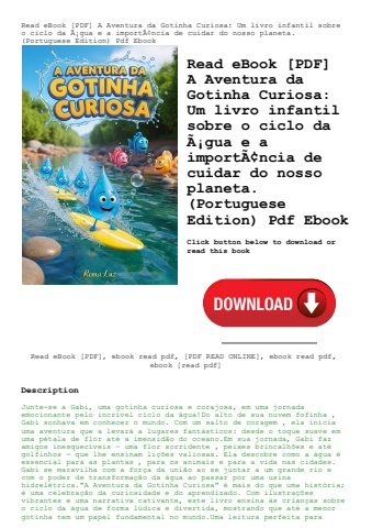 read ebook [pdf] a aventura da gotinha curiosa um livro infantil sobre o ciclo da ãƒâ¡gua e a import