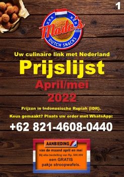 Mades Dutch Snacks Prijslijst April/mei 2022