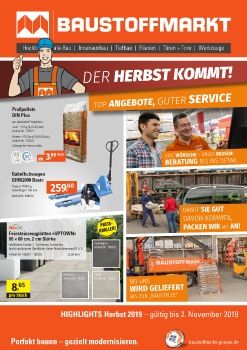 HIGHLIGHTS Herbst 2019 - gültig bis 2. November 2019